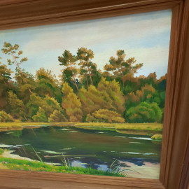 Картина маслом на фанере "Летний пейзаж, размер полотна 73х48 см.. Картинка 4